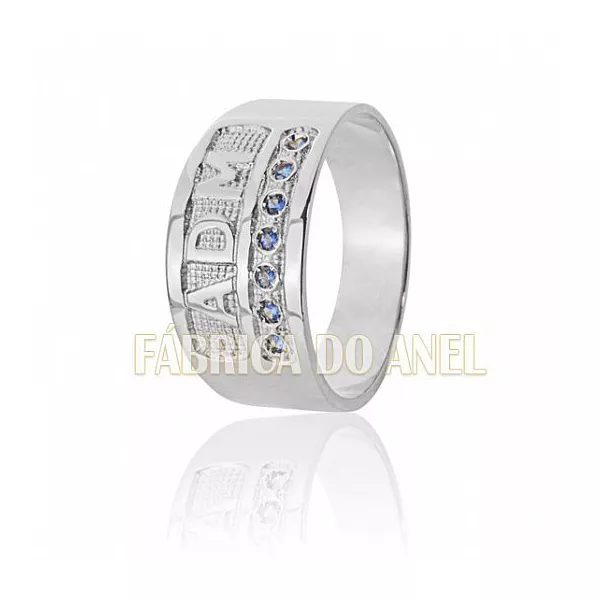 Anel De Formatura Em Ouro Branco 18k 0,750 Fa-604-n-b - FA-604-N-B - Fábrica das Alianças
