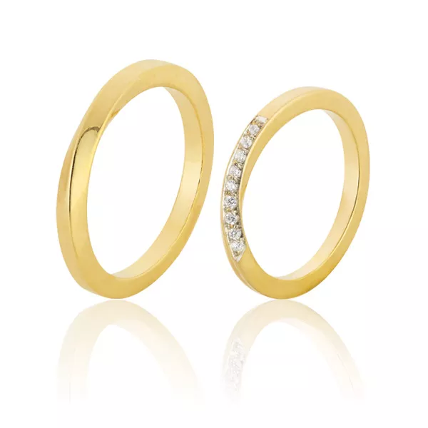 Alianças de Noivado e Casamento em Ouro Amarelo 18k 0,750