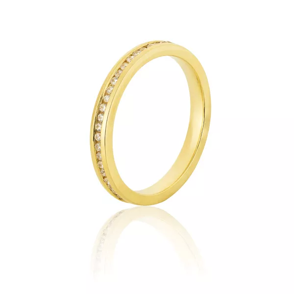Aparador Para Aliança De Noivado e Casamento Em Ouro Amarelo 18k 0,750 - FA-801 - Fábrica das Alianças