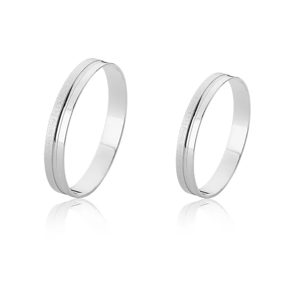 Alianças Diamantada de ouro Branco 18k - FA-2400-B - Fábrica das Alianças