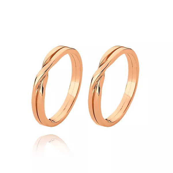 Alianças Torcida de Ouro 18k - FA-2507-R - Fábrica das Alianças