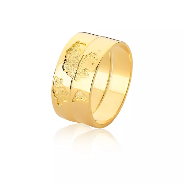 Alianças De Casamento Em Ouro - FA-1099-V - Fábrica das Alianças