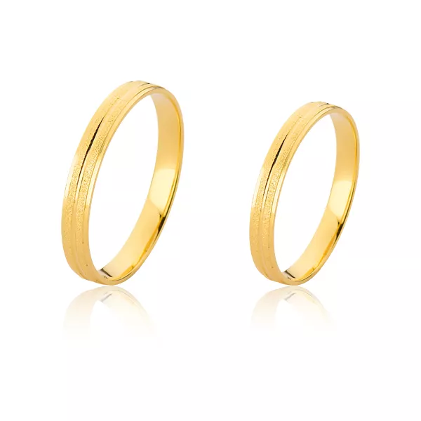 Alianças Diamantada Em Ouro Amarelo - FA-2403-10K - Fábrica das Alianças
