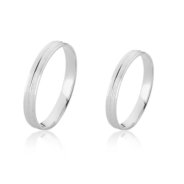 Alianças Diamantada De Ouro Branco