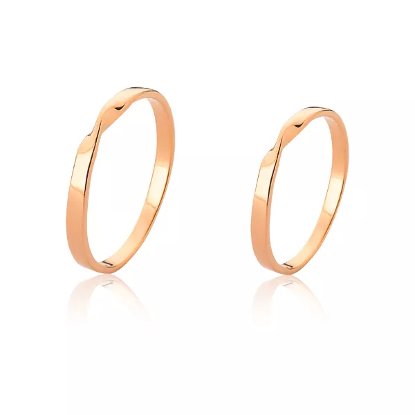Alianças Torcida de Ouro Rose 18k - FA-2501-R - Fábrica das Alianças