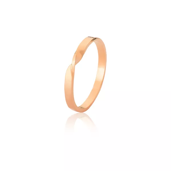 Alianças Torcida Acabamento Polido em Ouro Rose 18k 2.00 mm