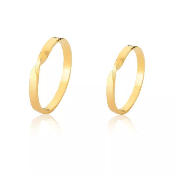 Alianças Torcida em Ouro 18k - FA-2502 - Fábrica das Alianças