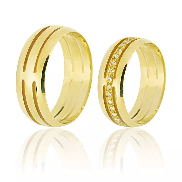 Alianças Brasilia De Ouro 18k - FA-608 - Fábrica das Alianças