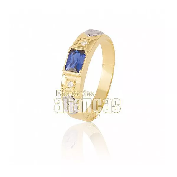 Anel De Formatura Masculino Em Ouro 18k - FA-033-Z - Fábrica das Alianças
