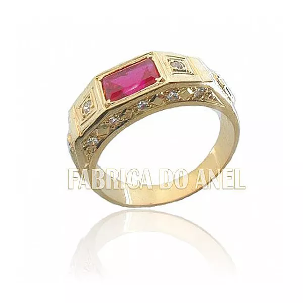 Anel De De Formatura Em Ouro 18k - FA-023-Z - Fábrica das Alianças