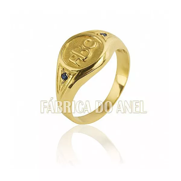Anel De Formatura Infantil Em Ouro 18k - FA-190-Z - Fábrica das Alianças