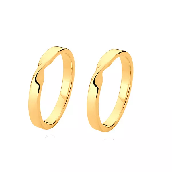 Aliança de Laço em Ouro 18K - FA-1198 - Fábrica das Alianças