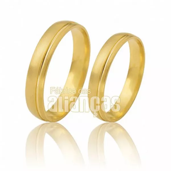 Par De Alianças De Ouro - FA-477-10K - Fábrica das Alianças
