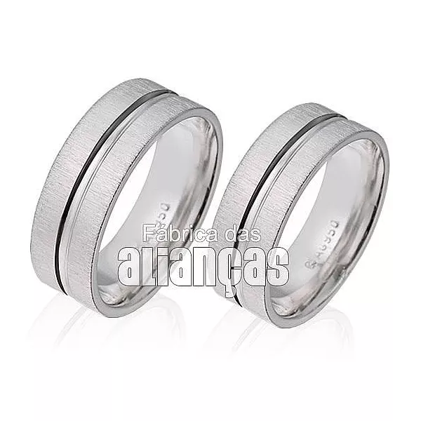 Alianças em Prata Retas - FA-AG-09 - Fábrica das Alianças