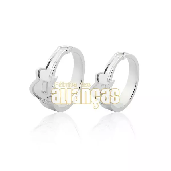 Alianças de Guitarra em Prata - FA-AG-1135 - Fábrica das Alianças