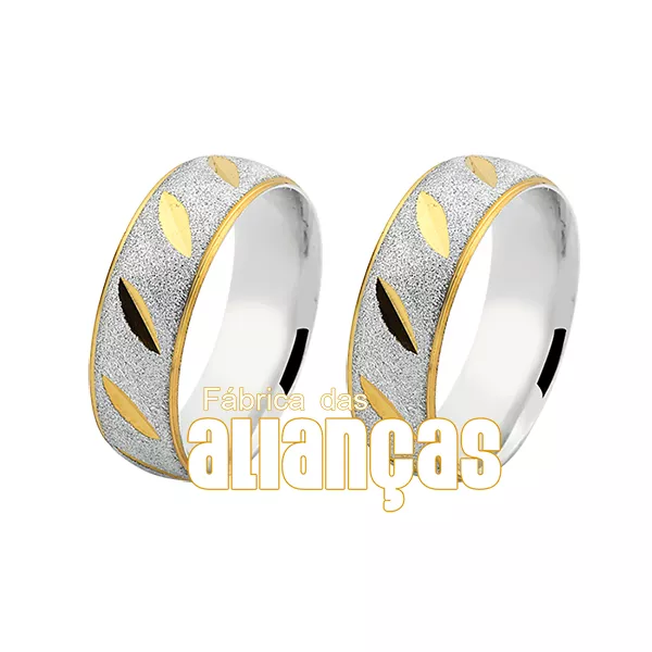 Alianças em Prata Diamantadas