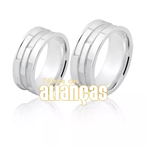  Alianças em Prata Exclusivas - FA-AG-5013 - Fábrica das Alianças