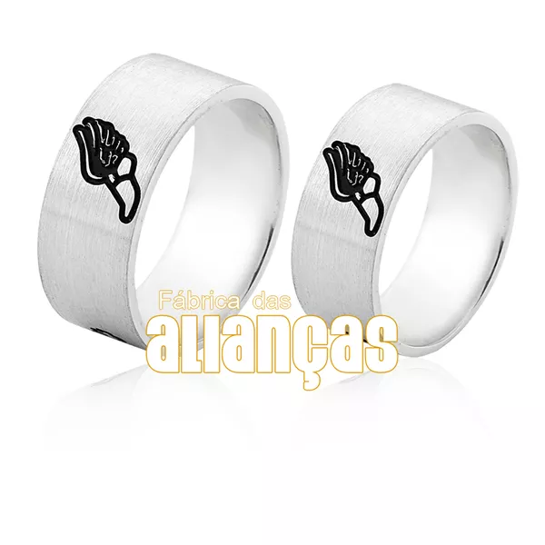  Alianças em Prata Personalizadas Atletismo - FA-AG-1300 - Fábrica das Alianças