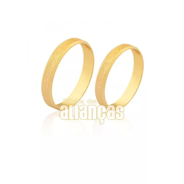 Alianças De Casamento Em Ouro - FA-1589-V - Fábrica das Alianças