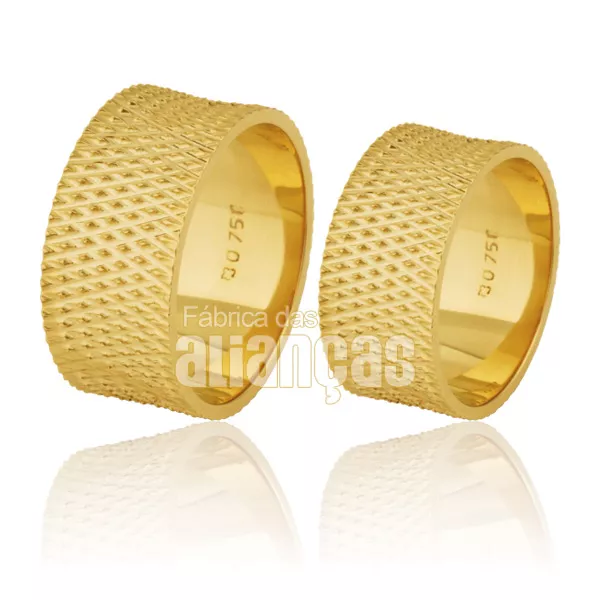 Alianças De Ouro Personalizada - FA-213-10k - Fábrica das Alianças