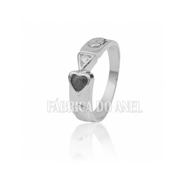 Anel De Formatura Feminino Em Prata 0,950k Fa-ag-184 - FA-AG-184 - Fábrica das Alianças