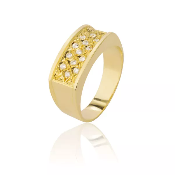 Anel Feminino Em Ouro Amarelo 18k 0,750 An-101 - AN-101 - Fábrica das Alianças