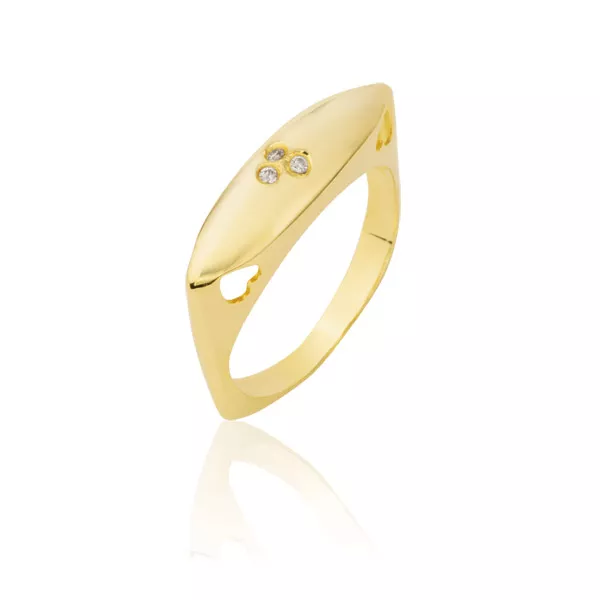 Anel Feminino Em Ouro Amarelo 18k 0,750 An-103 - AN-103 - Fábrica das Alianças