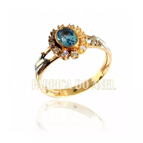 Anel De Formatura Feminino Em Ouro Amarelo 18k 0,750 - FA-131-Z - Fábrica das Alianças