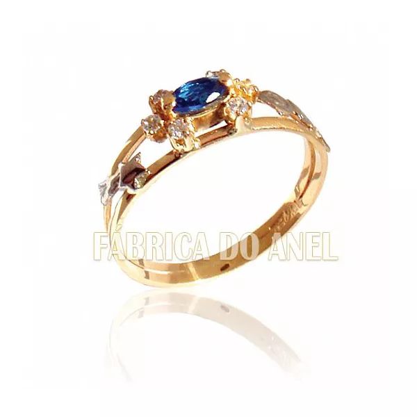Anel De Formatura Feminino Em Ouro Amarelo 18k 0,750 Fa-138-z - FA-138-Z - Fábrica das Alianças