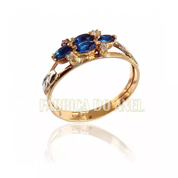 Anel De Formatura Feminino Em Ouro Amarelo 18k 0,750 Fa-140-z - FA-140-Z - Fábrica das Alianças