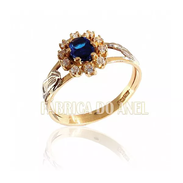 Anel De Formatura Feminino Em Ouro Amarelo 18k 0,750 Fa-143-z - FA-143-Z - Fábrica das Alianças