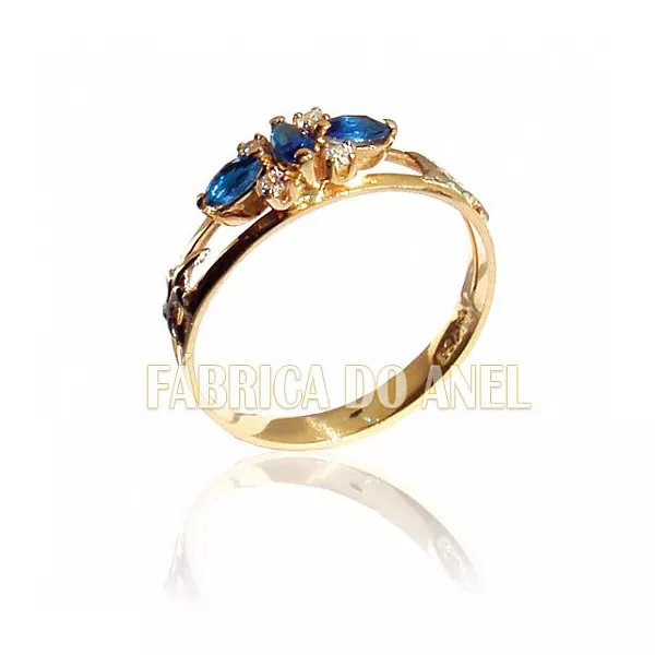 Anel De Formatura Feminino Em Ouro Amarelo 18k 0,750 Fa-150-z - FA-150-Z - Fábrica das Alianças
