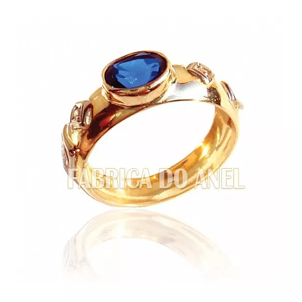 Anel De Formatura Em Ouro Amarelo 18k 0,750 Fa-163-z - FA-163-Z - Fábrica das Alianças