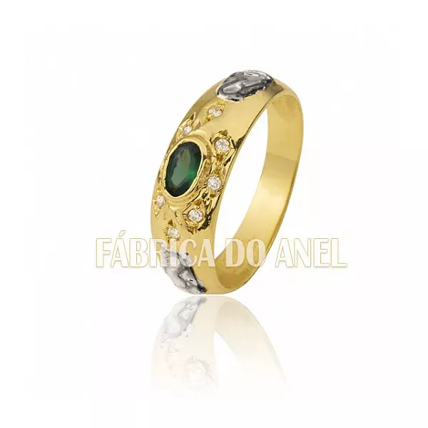 Anel De Formatura Feminino Em Ouro Amarelo 18k 0,750 - FA-175-Z - Fábrica das Alianças
