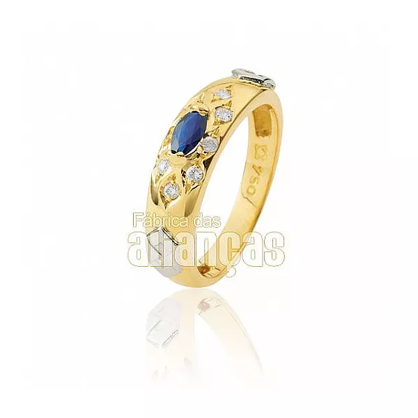 Anel De Formatura Em Ouro Amarelo 18k 0,750 Fa-180-z - FA-180-Z - Fábrica das Alianças