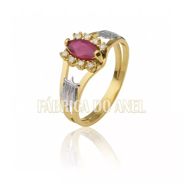 Anel De Formatura Em Ouro Amarelo 18k 0,750 Fa-182-z - FA-182-Z - Fábrica das Alianças