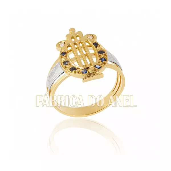 Anel De Formatura Em Ouro Amarelo 18k 0,750 Fa-193-z - FA-193-Z - Fábrica das Alianças