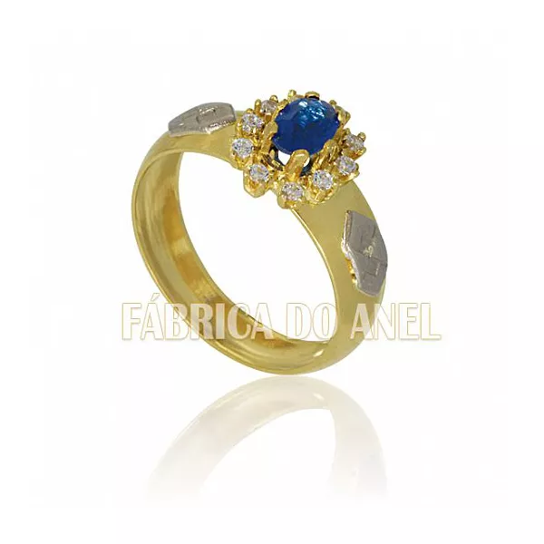 Anel De Formatura Feminino Em Ouro Amarelo 18k 0,750 Fa-243-n - FA-243-N - Fábrica das Alianças