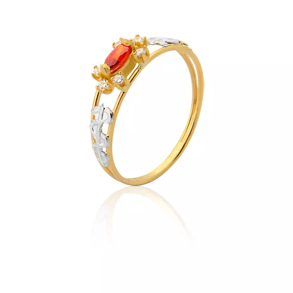 Anel De Formatura Feminino Em Ouro Amarelo 18k 0,750 Fa-538-z - FA-538-Z - Fábrica das Alianças