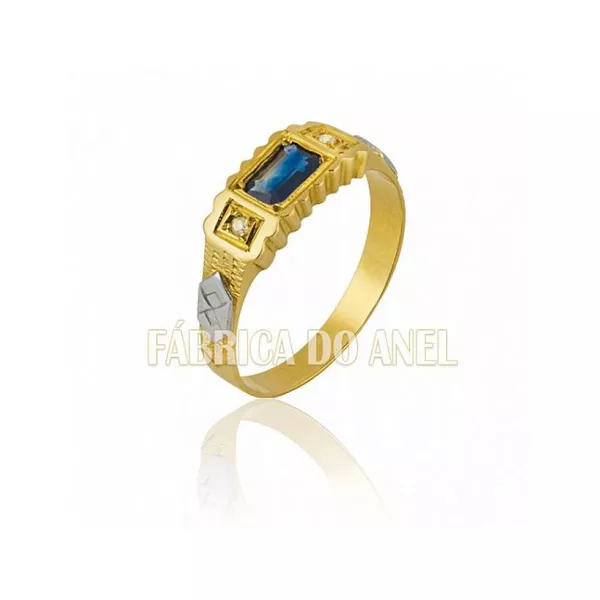 Anel De Formatura Masculino Em Ouro Amarelo 18k 0,750 Fa-036-n