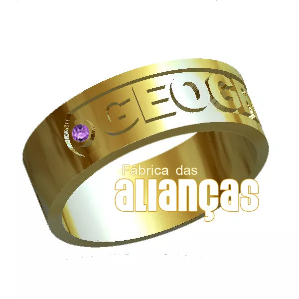 Anel De Formatura De Geografia Em Ouro Amarelo 18k 0,750 Fa-1006-n - FA-1006-N - Fábrica das Alianças