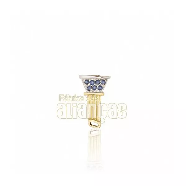 Boton De Formatura De Arquitetura Em Ouro Amarelo 18k 0,750 B-204 - B-204 - Fábrica das Alianças