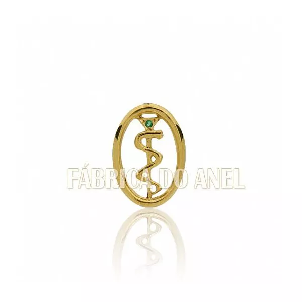Boton De Formatura De Medicina Em Ouro Amarelo 18k 0,750 B-226