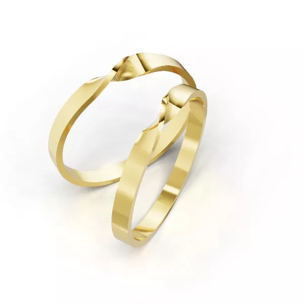 Alianças Torcida em Ouro 18k - FA-2502-N - Fábrica das Alianças
