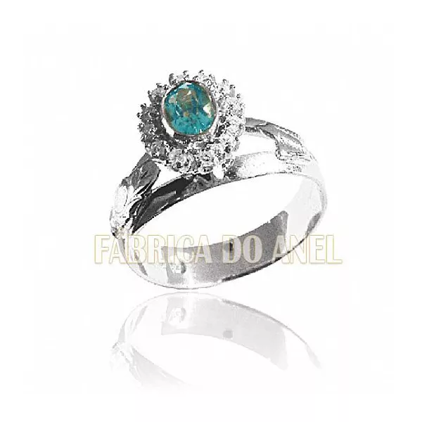 Anel De Formatura Feminino Em Ouro Branco 18k 0,750 Fa-430-z-b - FA-430-Z-B - Fábrica das Alianças
