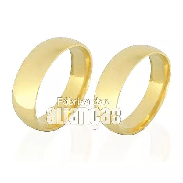 Par De Alianças Anatômicas De Ouro 18k - FA-139 - Fábrica das Alianças