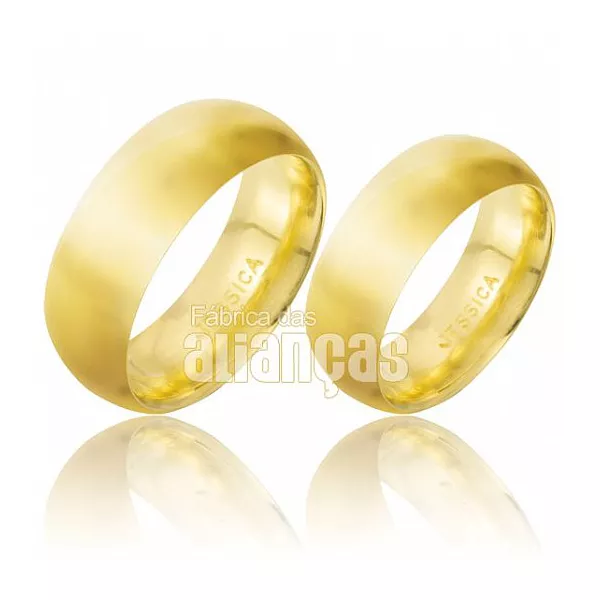 Alianças Anatômica de Ouro 18k com Frete Grátis - FA-149 - Fábrica das Alianças