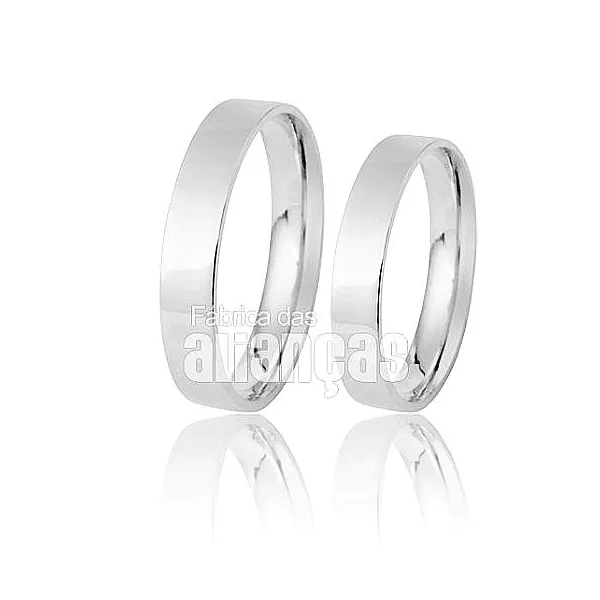 Alianças De Noivado e Casamento Em Ouro Branco 18k 0,750 - FA-168-B - Fábrica das Alianças