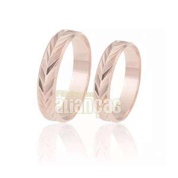 Alianças De Noivado e Casamento Em Ouro Rose
