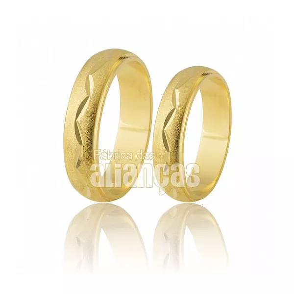 Alianças Diamantadas em Ouro 18k - FA-195 - Fábrica das Alianças